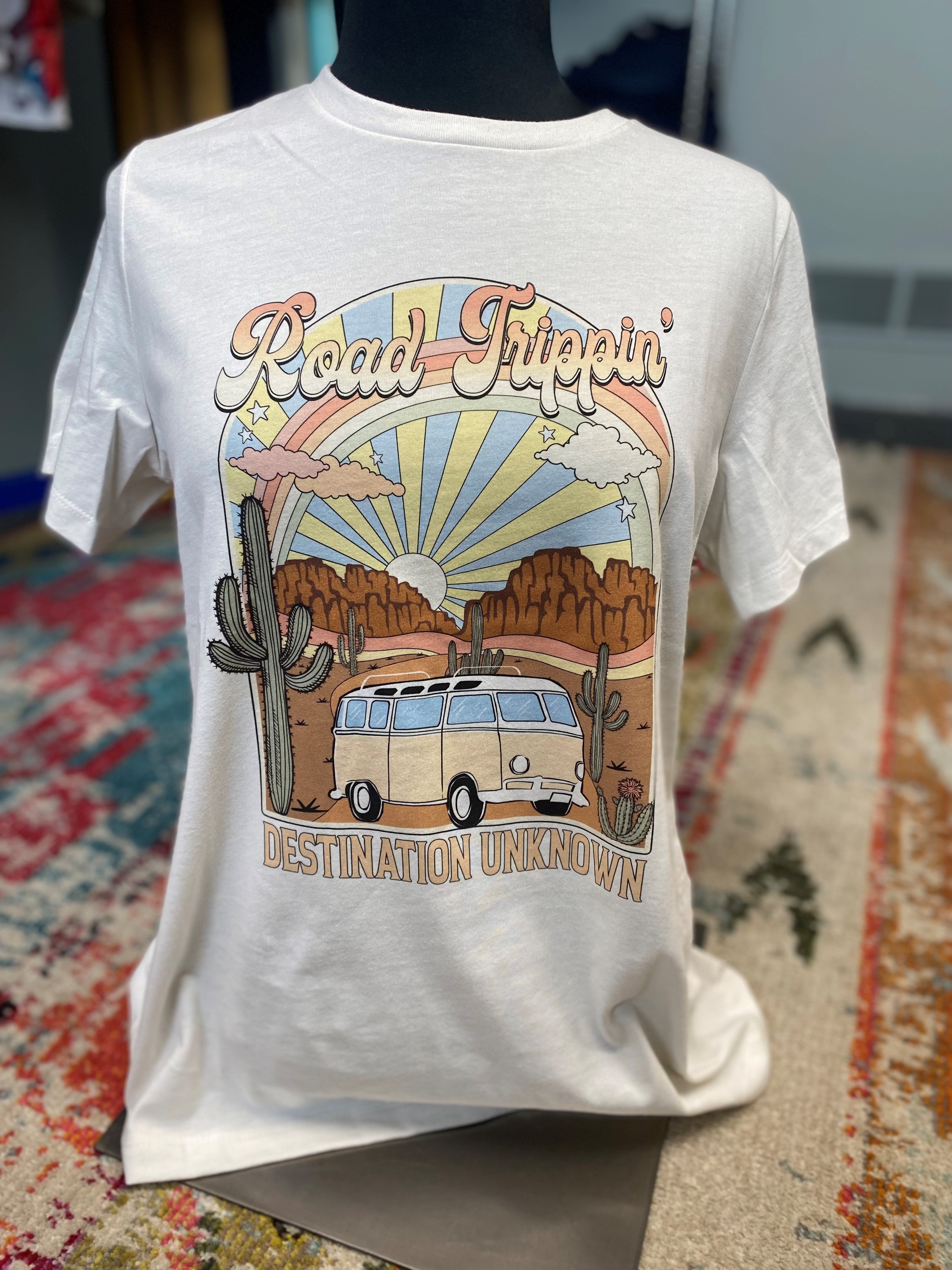 Road Trippin Destination Unknown Bella Canvas Graphic Tee Shirt